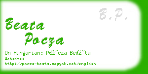 beata pocza business card